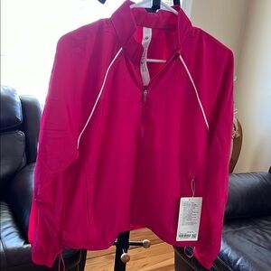 Pink Ski Jacket with Water-Resistant Finish and Standing Collar.  Size 6